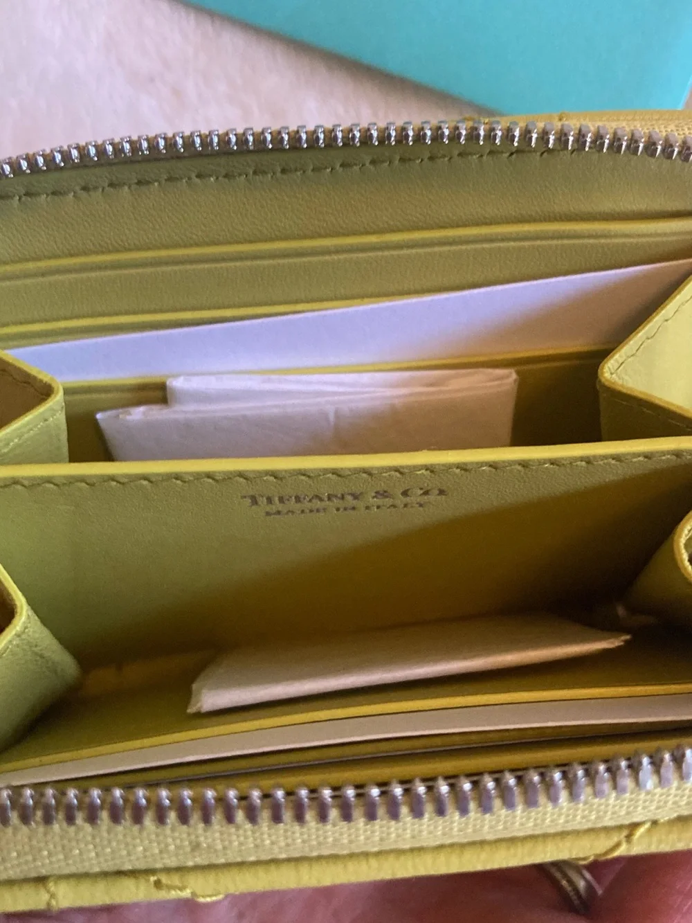 Tiffany small Yellow Quilted Zip Wallet - Women's